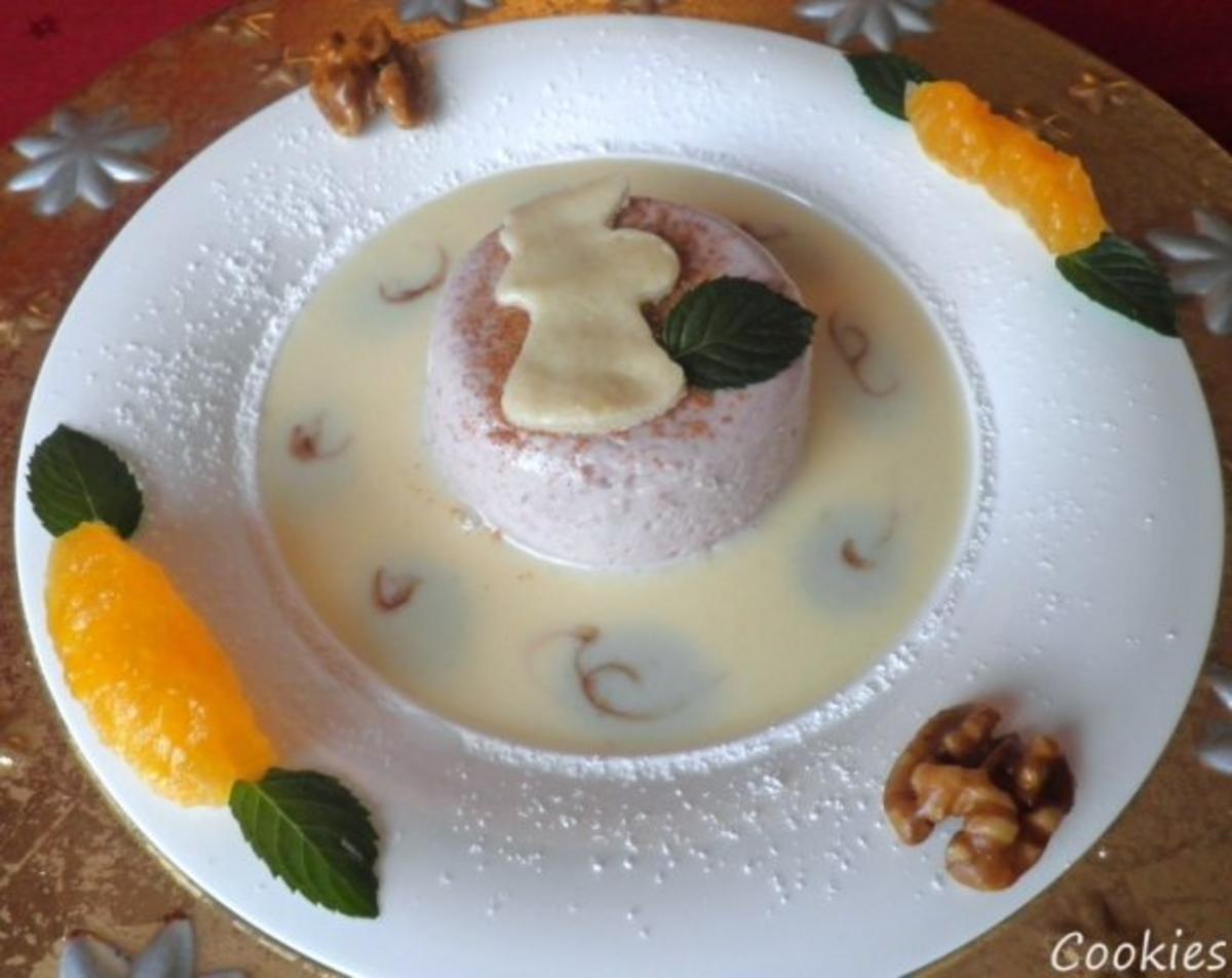 Glühwein - Mousse auf Marzipan - Soßenspiegel ... - Rezept